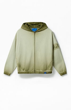 Green Vintage Wash Heavyweight Full Zip Hoodie image number 1