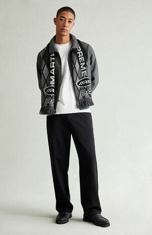 Black Straight Drawstring Trousers image number 1