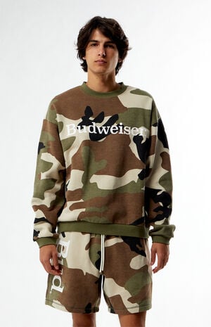 By Pacsun Camo Serif Crew Neck Sweatshirt