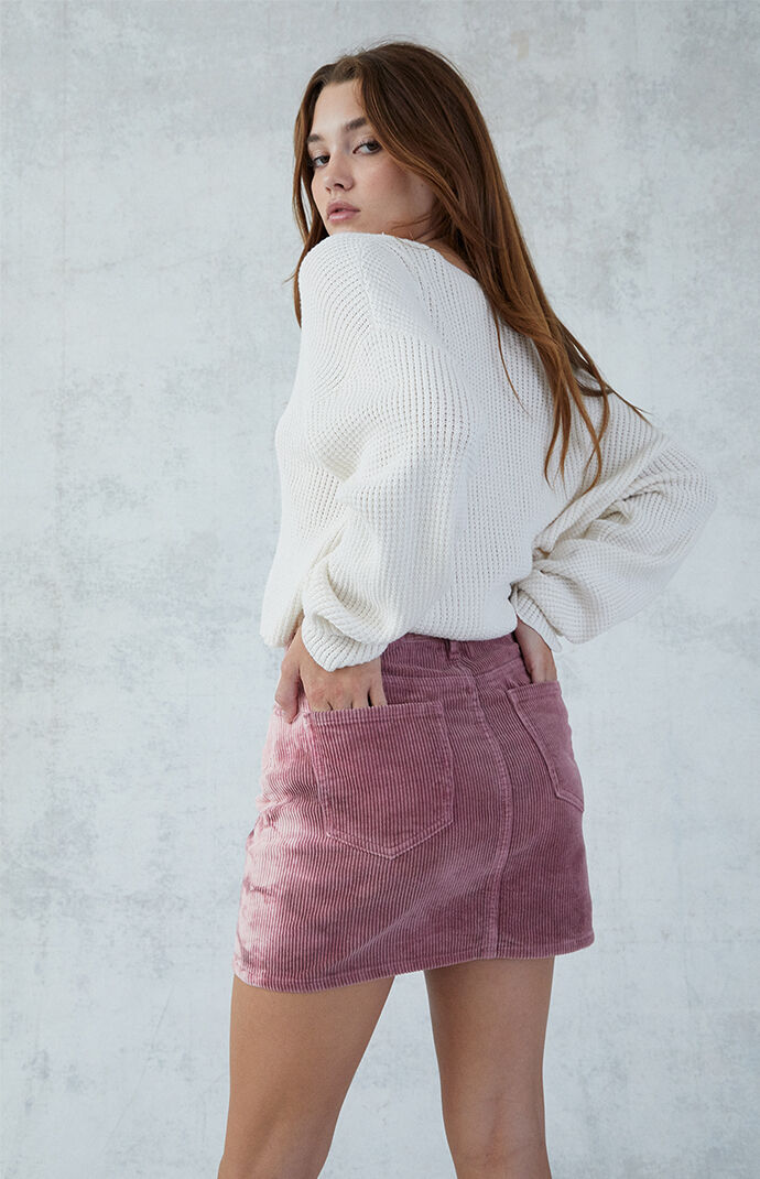 PacSun Mauve 5 Pocket Corduroy Mini Skirt PacSun