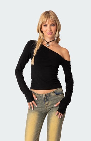 Swan Asymmetric Long Sleeve Top Swan Asymmetric Long Sleeve Top image number 1