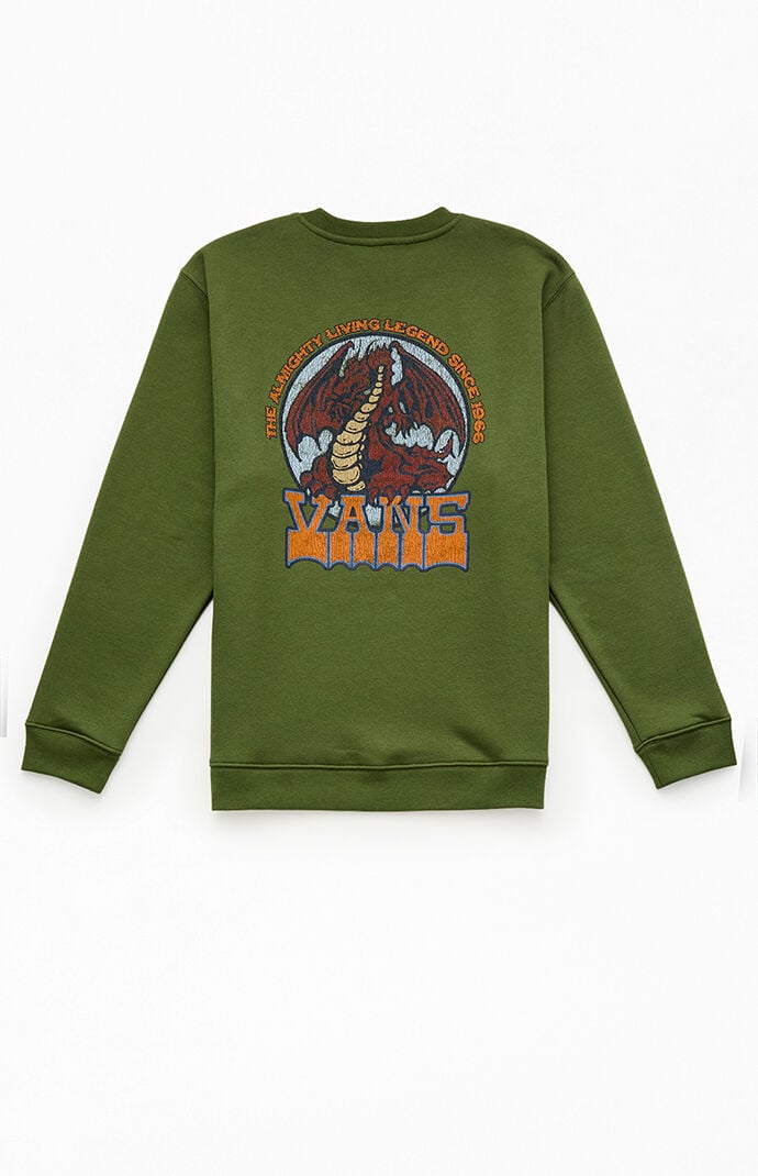 Vans Kids Living Legend Crew Neck Sweatshirt In Green