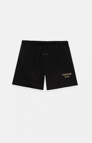 Kids Black Fleece Soccer Sweat Shorts image number 1