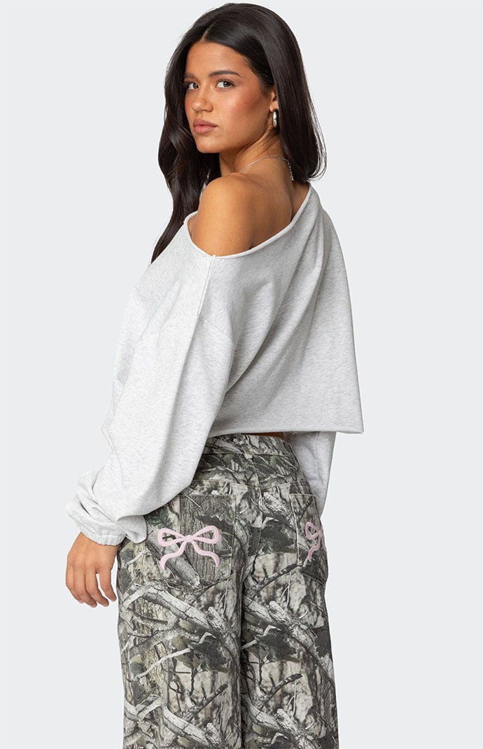 Edikted Aveline Off Shoulder Light Sweatshirt | Pacsun