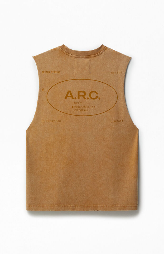 A.R.C. Light Tan Vintage Wash Cut Off Muscle T-Shirt