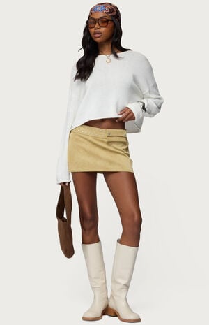 Roney Stud Faux Suede Mini Skort image number 5