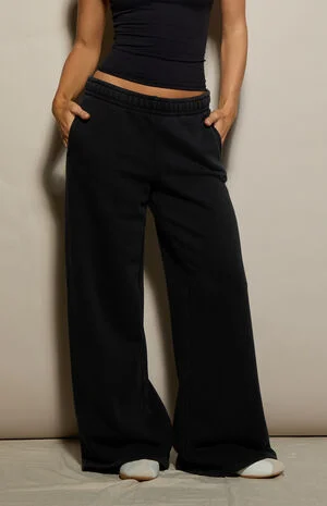 Gray Ultra Soft Fleece Baggy Sweatpants image number 2