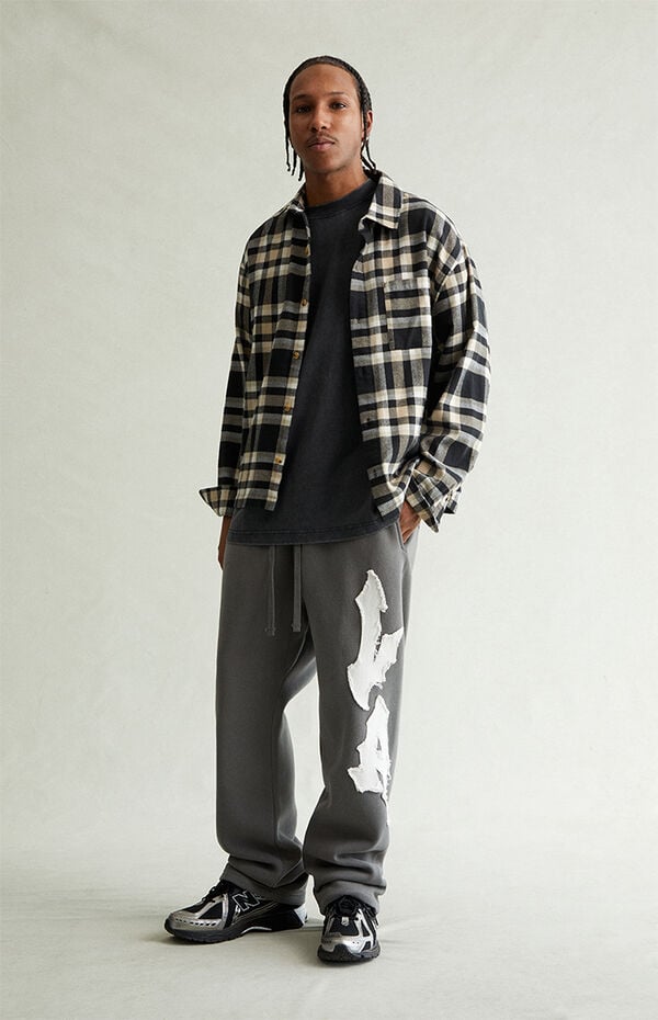 Pacsun LA Applique Fleece Baggy Sweatpants
