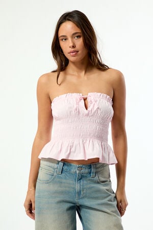 Quinn Ruched Babydoll Tube Top image number 2