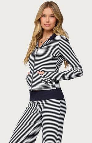 Meggy Striped Zip Up Hoodie image number 2