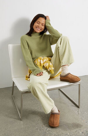 Contrast Ribbed Mock Neck Sweater image number 1