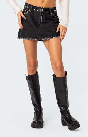 Scarlett Washed Denim Mini Skirt image number 3