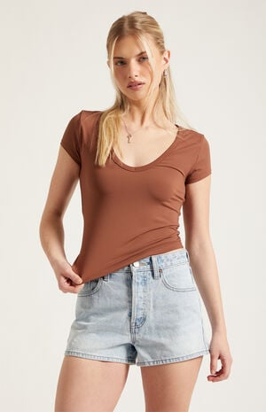 Ivy High Waisted Denim Festival Shorts Light Blue image number 2