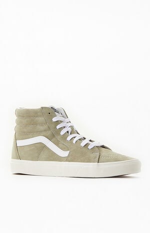 Moss Gray UA Sk8-HI Pig Suede Shoes image number 1