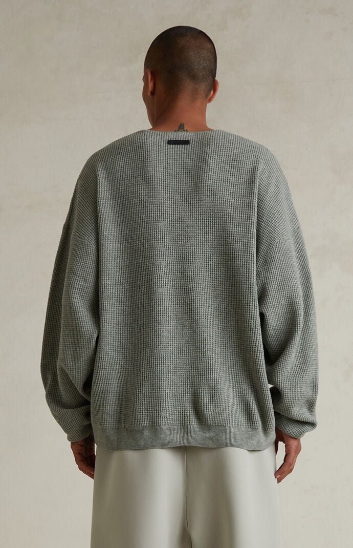Fear of God ESSENTIALS Concrete Heather Waffle Knit Long Sleeve T-Shirt