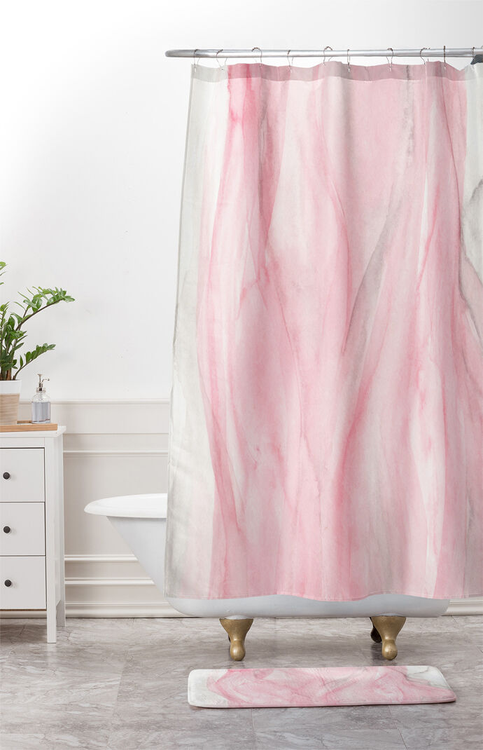 Delicate Pink Waves Memory Foam Bath Mat