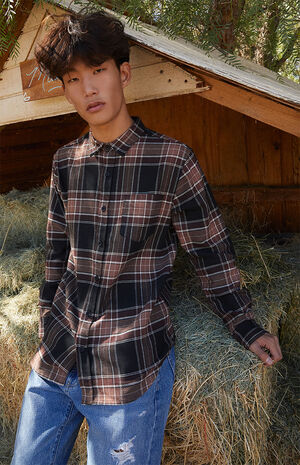Black & Tan Classic Long Sleeve Plaid Shirt image number 1