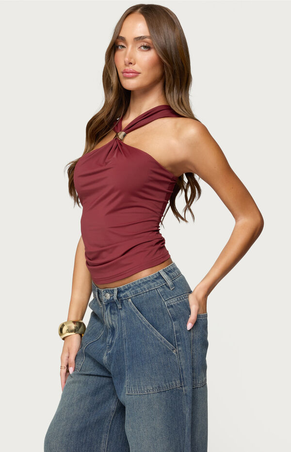 Edikted Cielle Wide Strap Gathered Top