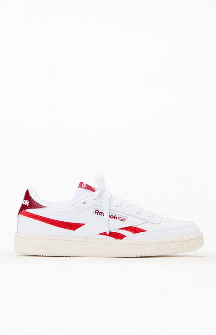 Reebok Women's White & Red Club C Revenge Sneakers