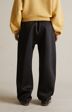 Women's Black Satin Sweatpants image number 6