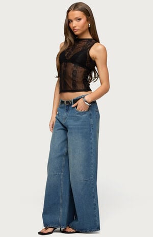Ephie Sheer Lace Tank Top image number 4