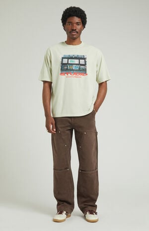 Stretch Brown Baggy Carpenter Jeans image number 2