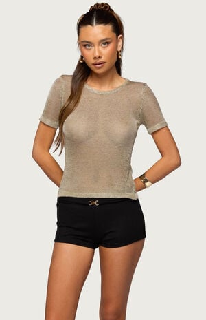 Luchia Shiny Knit Top image number 1