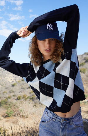 Blue & Light Blue Bernadette Argyle Sweater image number 1