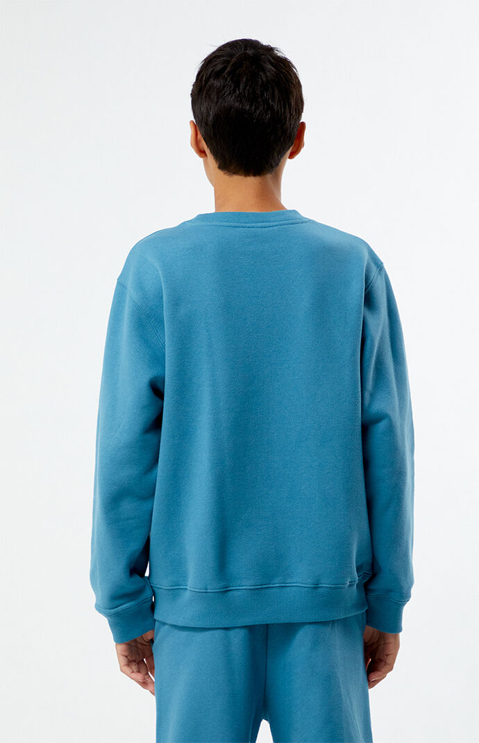 Pacsun Kids Blue Embroidered Crew Neck Sweatshirt | PacSun