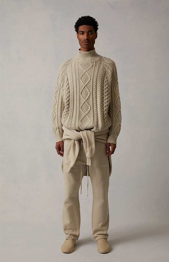 美しい Fear of Sweater Turtleneck Knit Cable Wheat Essentials God トップス