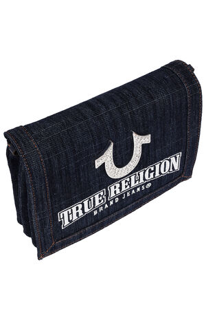 Bling Horseshoe Denim Messenger Bag image number 5