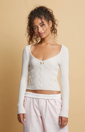 Krystal Cable Knit Sweater Top