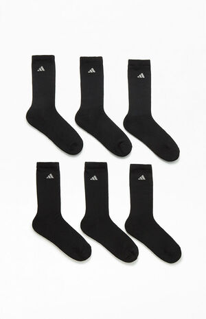 6 Pack Black Crew Socks image number 2