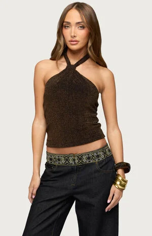 Katalya Glitter Halter Top image number 1