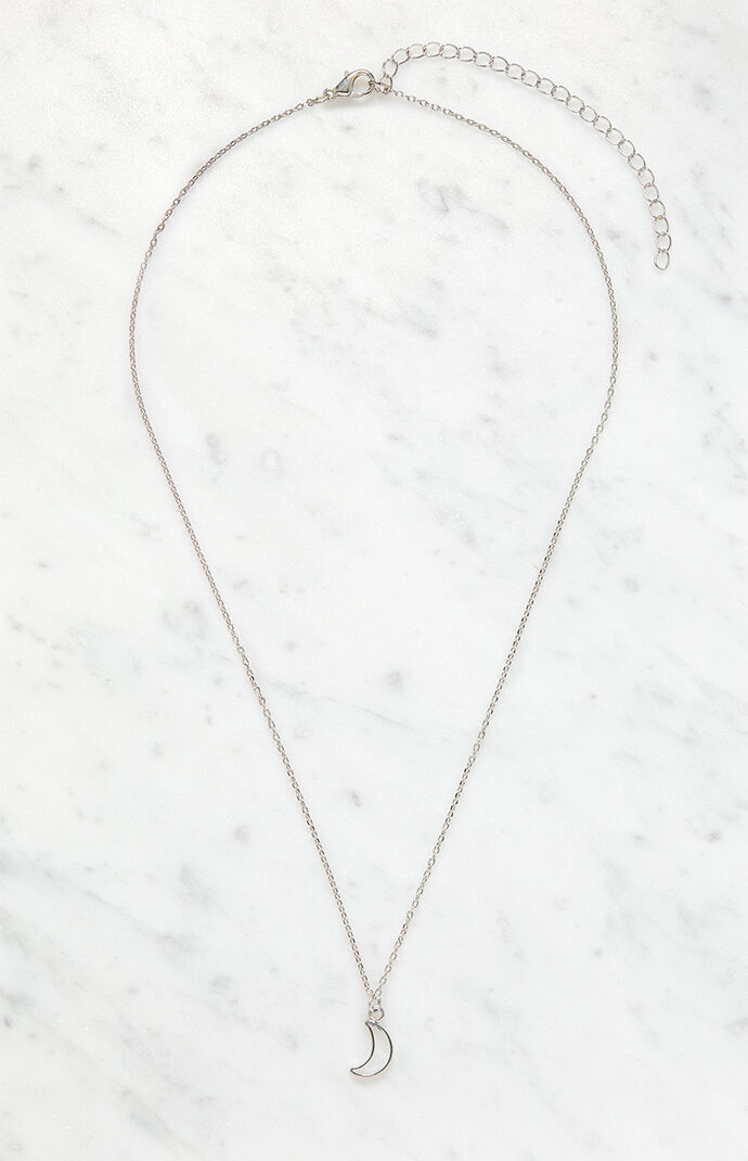 Silver Simple Moon Necklace