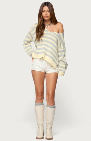 Eugenie Oversized Striped Knit Sweater image number 4