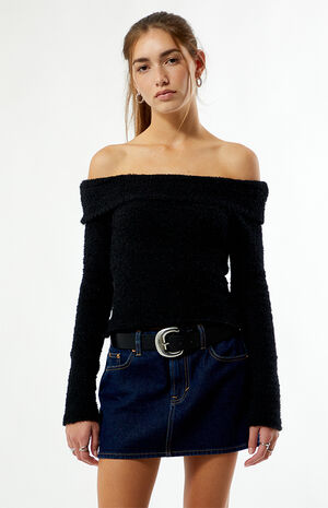 Faux Leather Half Moon Metal Buckle Belt image number 3