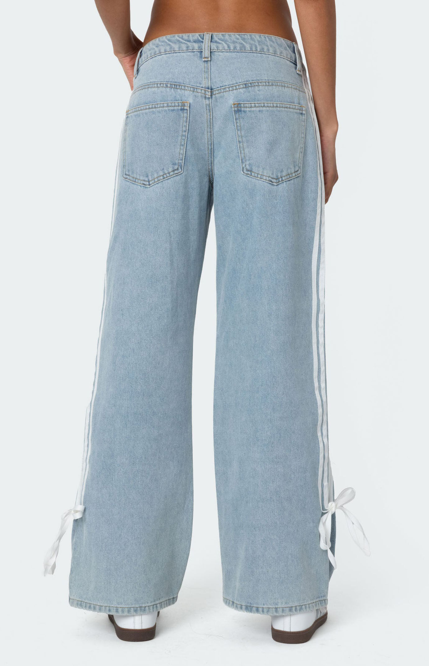Edikted Washed Low Rise Bow Ribbon Baggy Jeans | PacSun