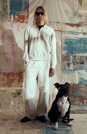 by Pacsun White Sully Extreme Baggy Sweatpants image number 1