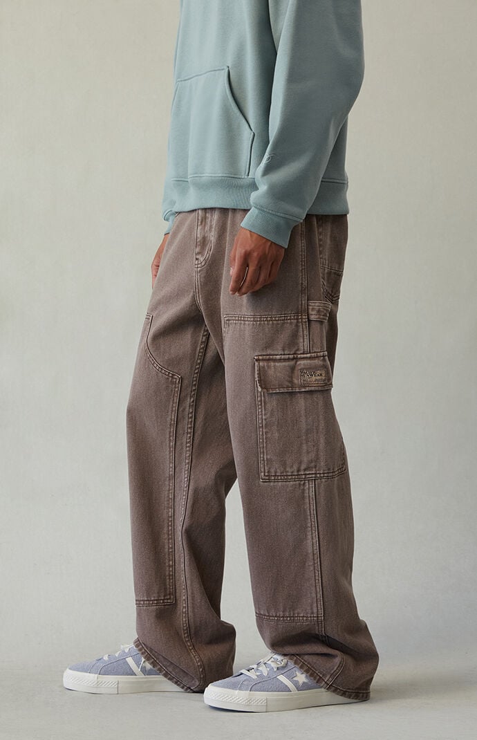 Pacsun Dylan Baggy Jeans Cargo Carpenter Washed Brown
