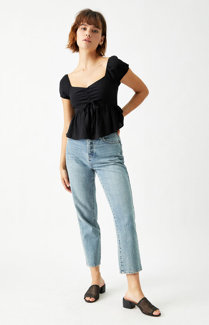 Cinched Babydoll Top