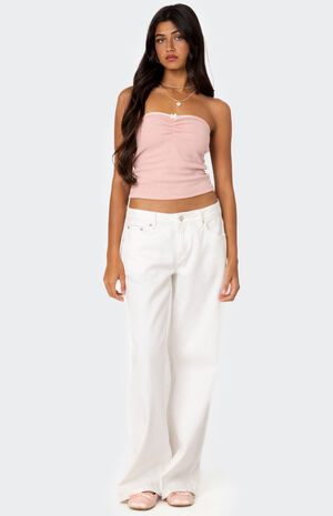 Kacey Strapless Waffle Tube Top image number 5