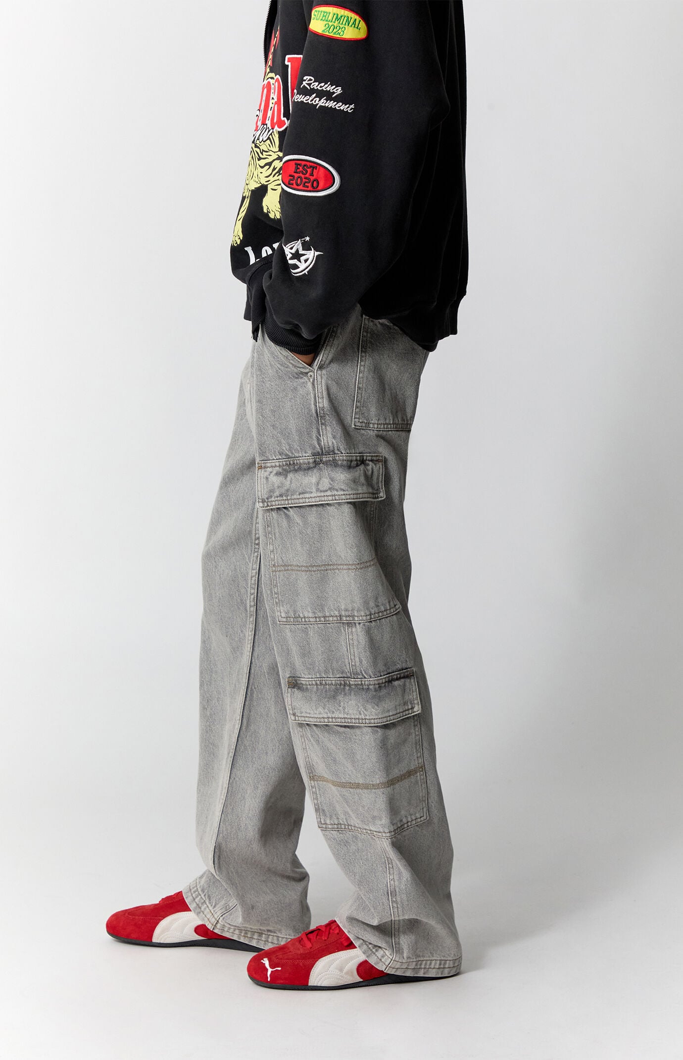 Pacsun Dylan Baggy Jeans Cargo Light Gray