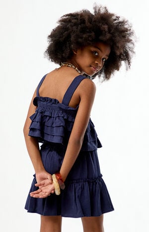 Navy Ruffle Tank Top image number 4