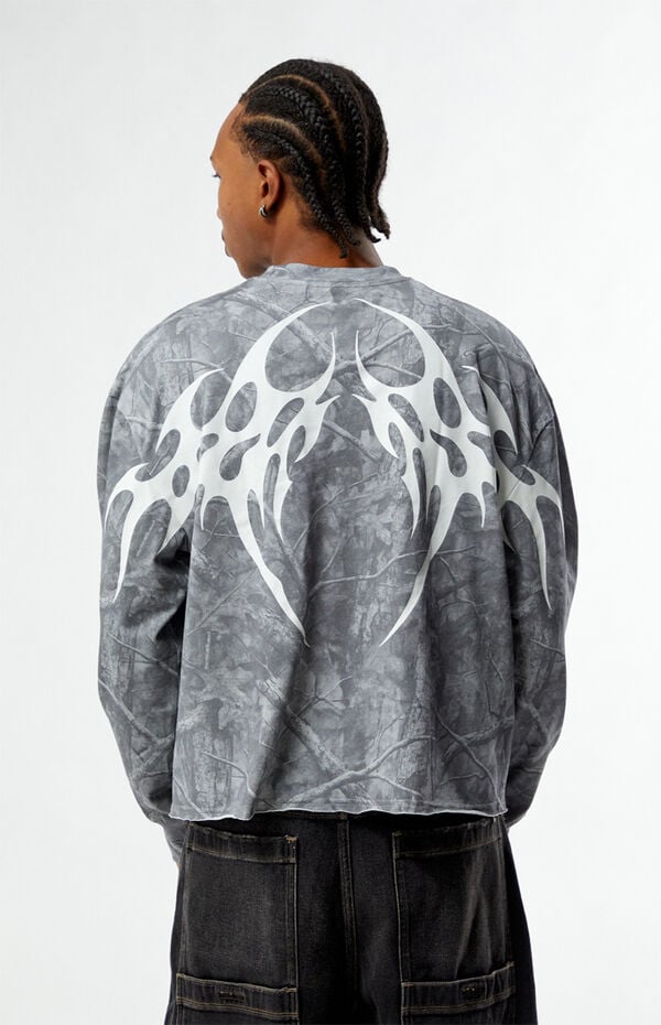 Pacsun Glitch Camo Cropped Long Sleeve T-Shirt