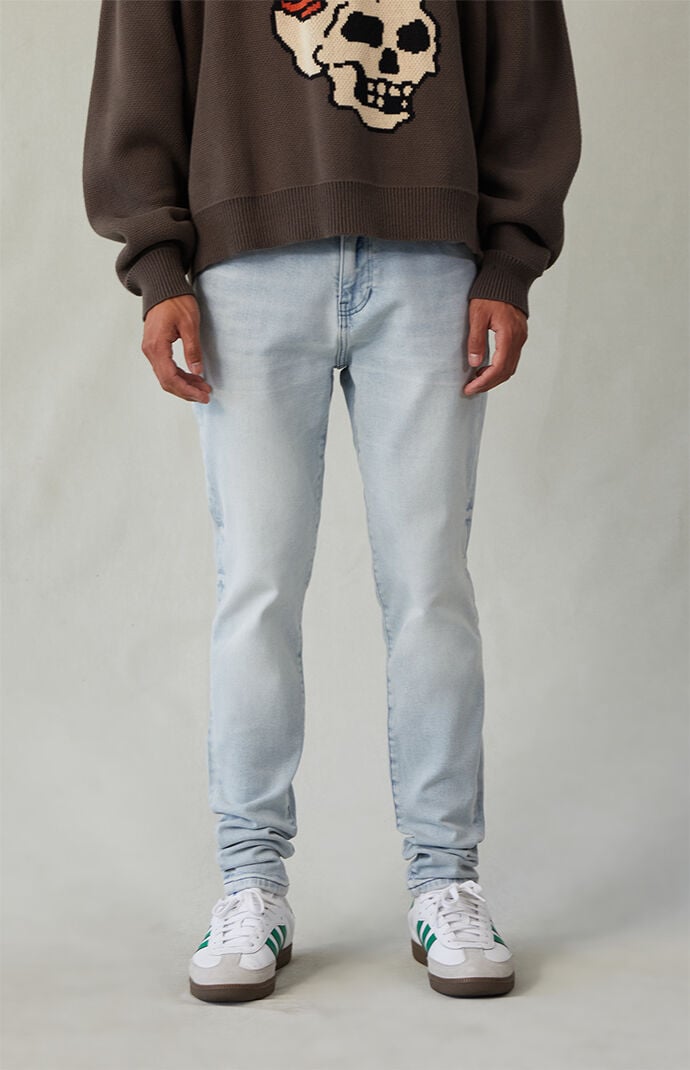 Pacsun Bryce Stacked Skinny Jeans Stretch Light Indigo