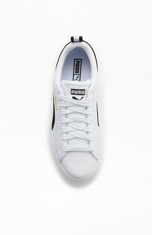 Women's White & Black Mayze Leather Sneakers image number 5