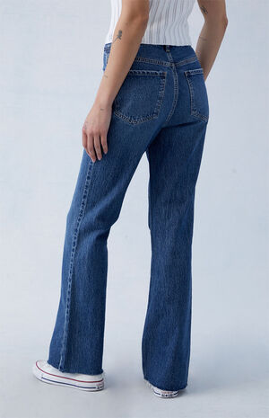 Eco Stretch Dark Indigo High Waisted Bootcut Jeans image number 4