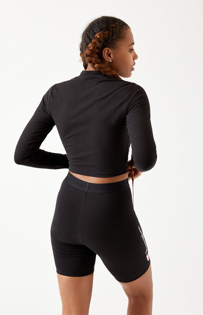 Long Sleeve Mock Neck Crop Top