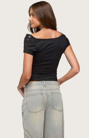 Bijou Metal Snap Cowl Neck Top image number 3